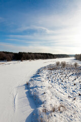 frozen water in the river