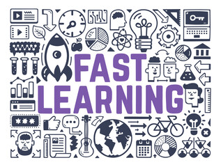 Fast Learning- Hand drawn vector illustration