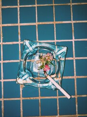 detail of a cigarette ashtray.