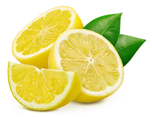 Juicy lemons isolated on the white background