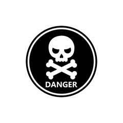 Danger sign icon isolated on white background