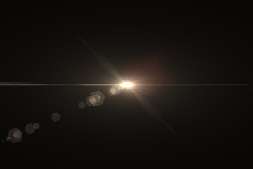 Natural, Sun flare on the black background