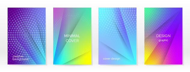 Minimal Poster. Pastel Soft. Rainbow Gradient Set.