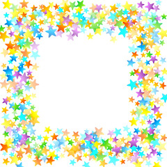 Fototapeta premium Rainbow Festive Confetti. Carnival Star Falling.