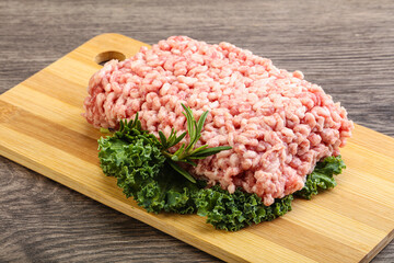 Raw pork minced meat for cooking
