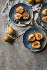 Obraz na płótnie Canvas baked pears with caramel