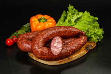 Natural meat sausages with minced meat