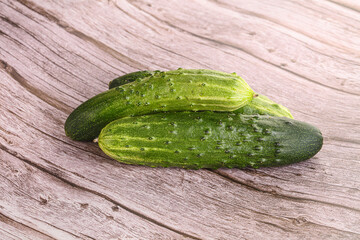 Fersh juicy green cucumbers heap