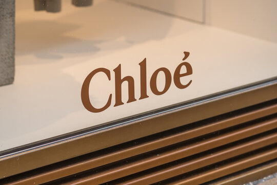 Hamburg, Germany - March 28, 2021: Emblem of Chloé, French luxury fashion house founded by Gaby Aghion