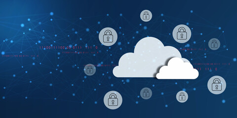 Naklejka premium 2d rendering technology Cloud computing 
