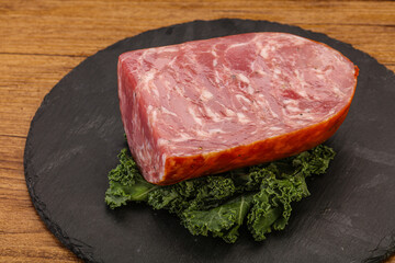 Beef ham piece over board