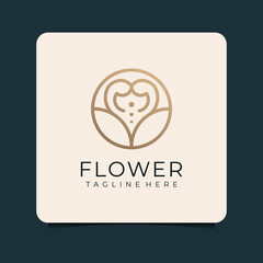 Minimalist flower logo vector concept. Logo can be used for icon, brand, rose, spa, boutique, and business company