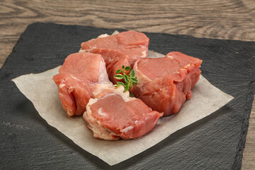 Raw pork tenderloin for cooking
