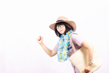 旅行に出かける女性