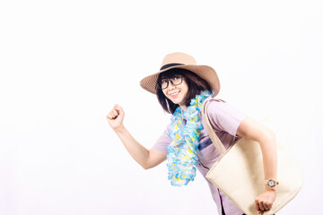 旅行に出かける女性