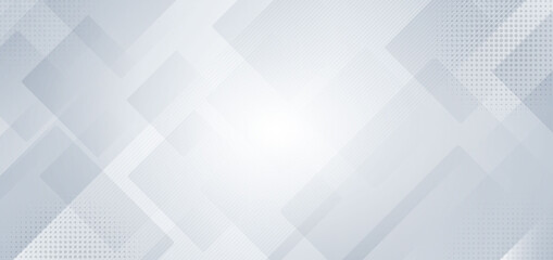 Abstract template background white and gray squares overlapping with halftone and texture.