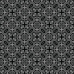 
Abstract Flower Tiles Seamless Vector Pattern Design. Black and white pattern. 