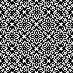 
Abstract Flower Tiles Seamless Vector Pattern Design. Black and white pattern. 