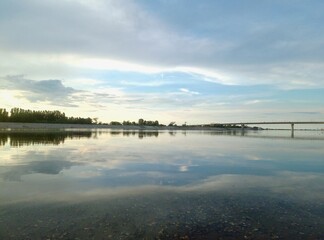 sunset over the lake