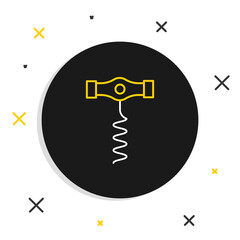 Line Wine corkscrew icon isolated on white background. Colorful outline concept. Vector