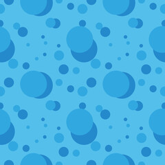 Blue dotted vector seamless pattern background. Round shapes, circles, confetti background.