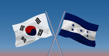 韓国とホンジュラスの国旗