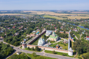 Aerial view of Zaraysk Kremlin. Moscow Oblast, Russia.
