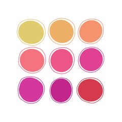 Circles background frame colorful set