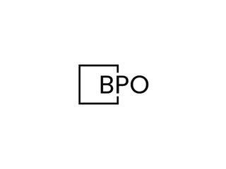 BPO Letter Initial Logo Design Vector Illustration