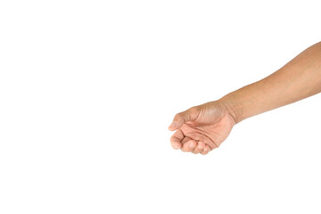 Symbol empty hand holding isolated on the white background.	