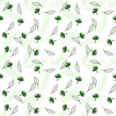 Fototapeta premium Seamless, light green leaf pattern, make the background, photo pattern