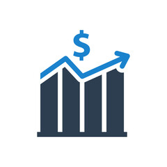 Business profit chart icon vector graphic illustration