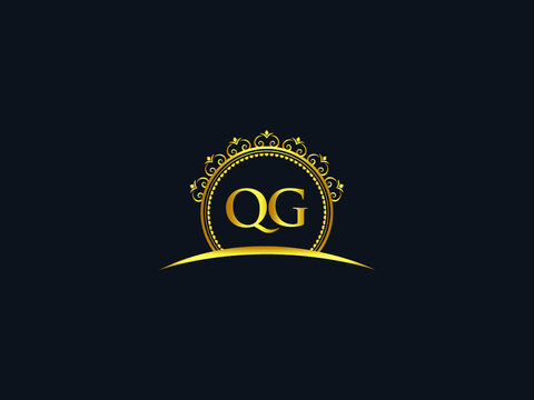 Letter QG Logo, luxury qg logo icon vector for modern Hotel, Heraldic, Jewelry, Fashion, Royalty With Gold Color Image Design
