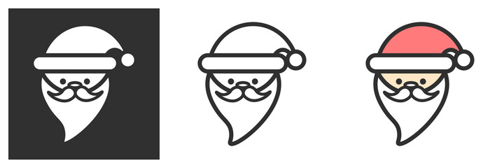 Santa Claus icon, simple Christmas element flat design, vector illustration