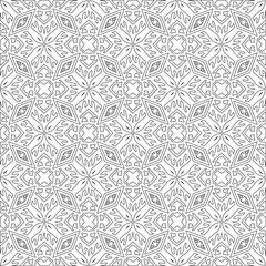 Vector pattern with symmetrical elements . Modern stylish abstract texture. Repeating geometric tiles from striped elements.Black and white pattern.