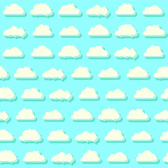 Blue sky with clouds seamless pattern