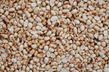 Roasted peanuts for background with top view.