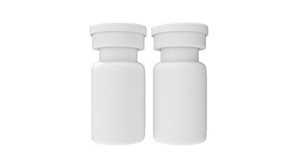 3d rendering of supplement pill jars isolated on white background