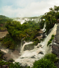 water falls jungle motion river brazil panorama