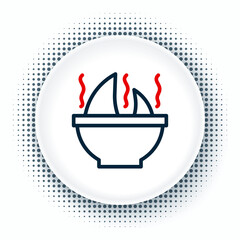 Line Shark fin soup icon isolated on white background. Colorful outline concept. Vector