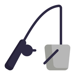 Fishing icon with flat style. Suitable for website design, logo, app and UI. Based on the size of the icon in general, so it can be reduced.