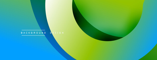 Abstract overlapping lines and circles geometric background with gradient colors