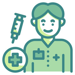 nurse man blue line icon