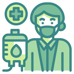 blood transfusion blue line icon