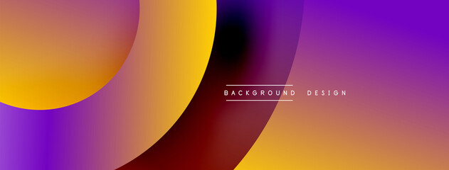 Abstract overlapping lines and circles geometric background with gradient colors