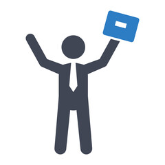 Successful businessman icon