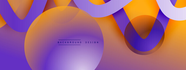 Abstract gradient background with wave line with shadow effect. Geometric composition. 3D shadow effects and fluid gradients