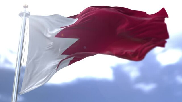 Bahrain flag waving against the sky