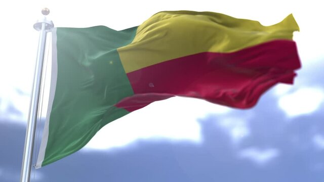 Benin flag waving against the sky