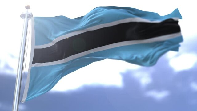 Botswana flag waving against the sky